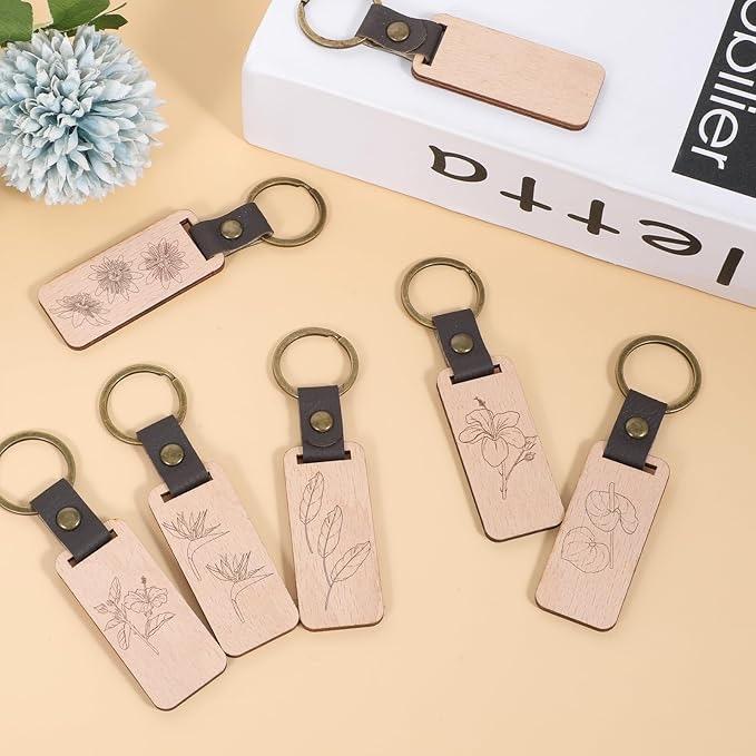 Wooden Keychains with Personalised Messages and Designs for Unique Gifts and Memoirs - Image 6
