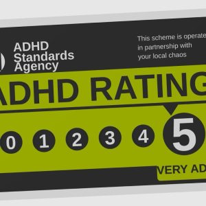 ADHD Standards Agency ADHD Rating Board 0-5 Scale - Humorous Entertainment Tool for Light-hearted Jokes and Fun Moments