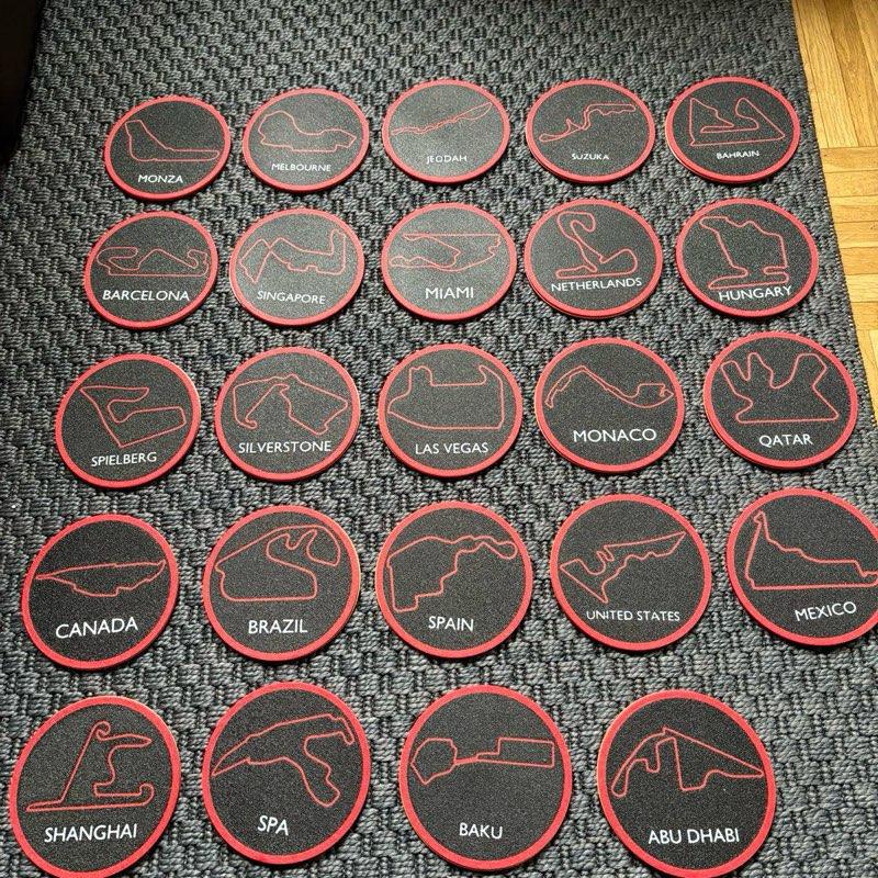 24 x F1 Track Cup Coasters Design Tableware Set for Fans - Image 5