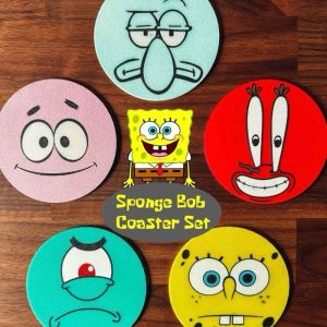 Spongebob Coaster Set - Fun & Colorful Characters for Your Tableware