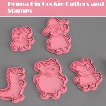 Peppa Pig Cookie Cutters Set - Fun Character Shapes for Baking - Perfect for Kids' Parties & DIY Treats - Pink Design - Image 2