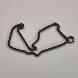 Silverstone Track Keychain for Fans - Compact 60x60x4mm F1 Theme Accessory - Ideal for Enthusiasts - Sleek and Practical Design